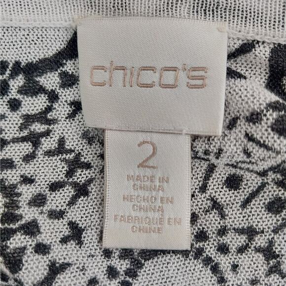 CHICO'S! ULTRA LIGHTWEIGHT, SHEER RAYON SHORT SLEEVE CARDIGAN SWEATER TOP! SZ L - Picture 6 of 9